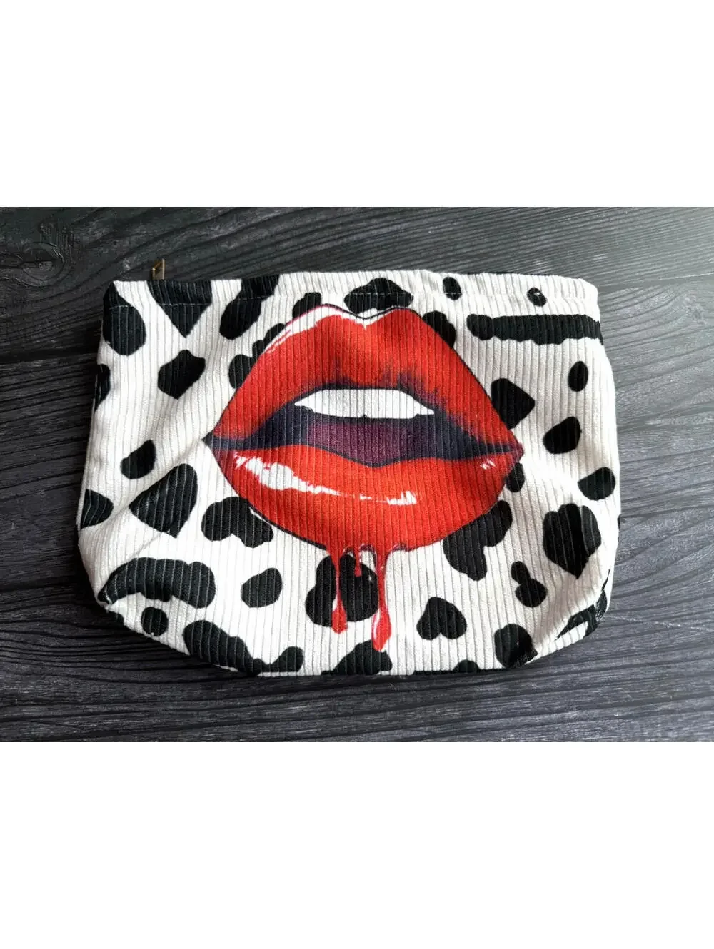 Makeup Cosmetic Black Red‎ Lips Bag Pouch Beauty  Gift